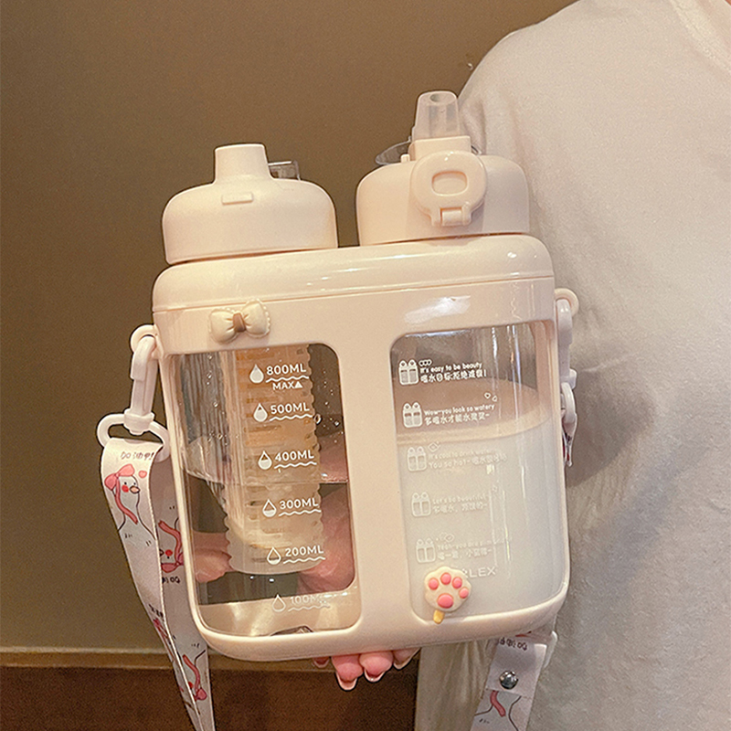 Water Purification Straw - لطيف مزدوج شرب زجاجات المياه البلاستيكية