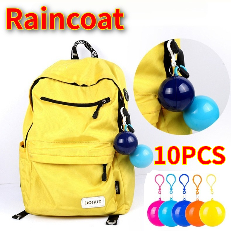 Emergency Poncho Rain - 10 قطع من معاطف المطر الملونة
