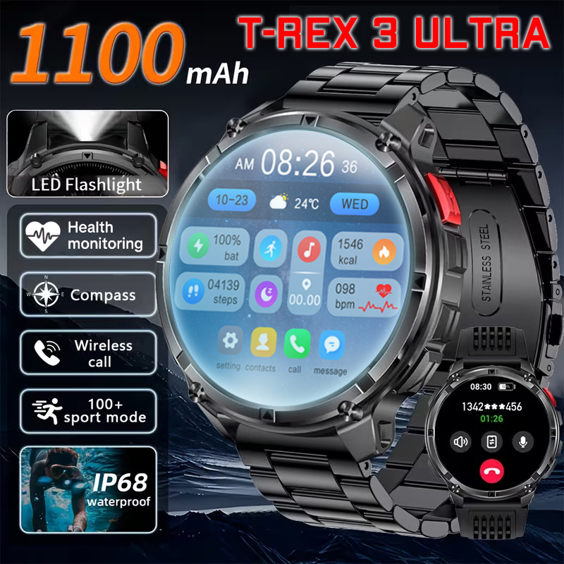 Compass Lensatic - جديد T-Rex3 Ultra 1100mAh بطارية ساعة