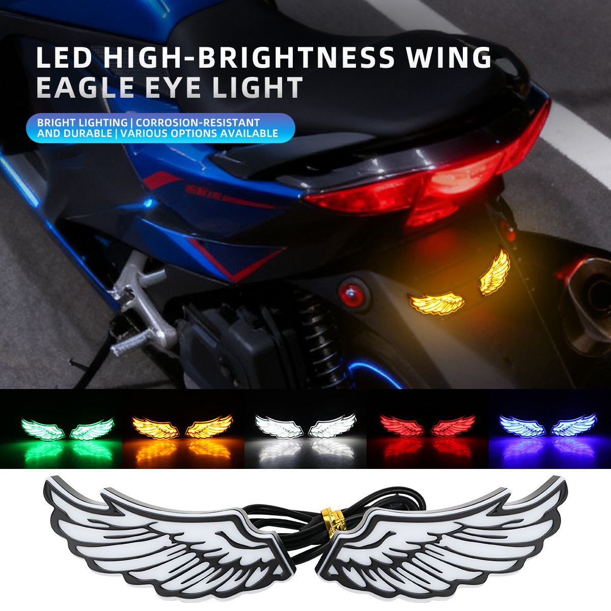 Sos Light Strobe - زوج من مصابيح LED خلفية للدراجات