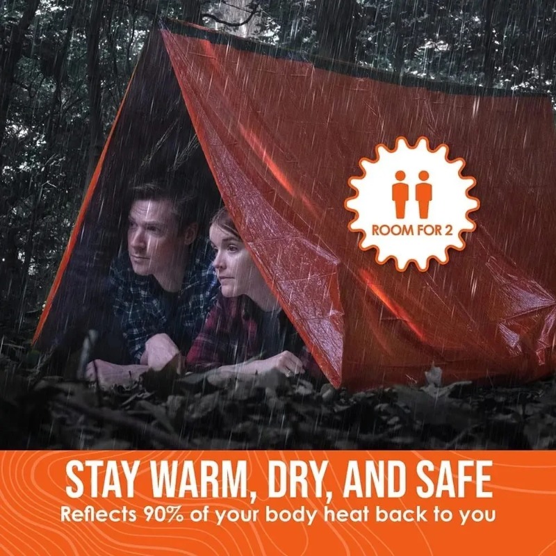 خيمة طوارئ لشخصين مع طقم نجاة، - مراجعة Emergency Mylar Tent وسعره