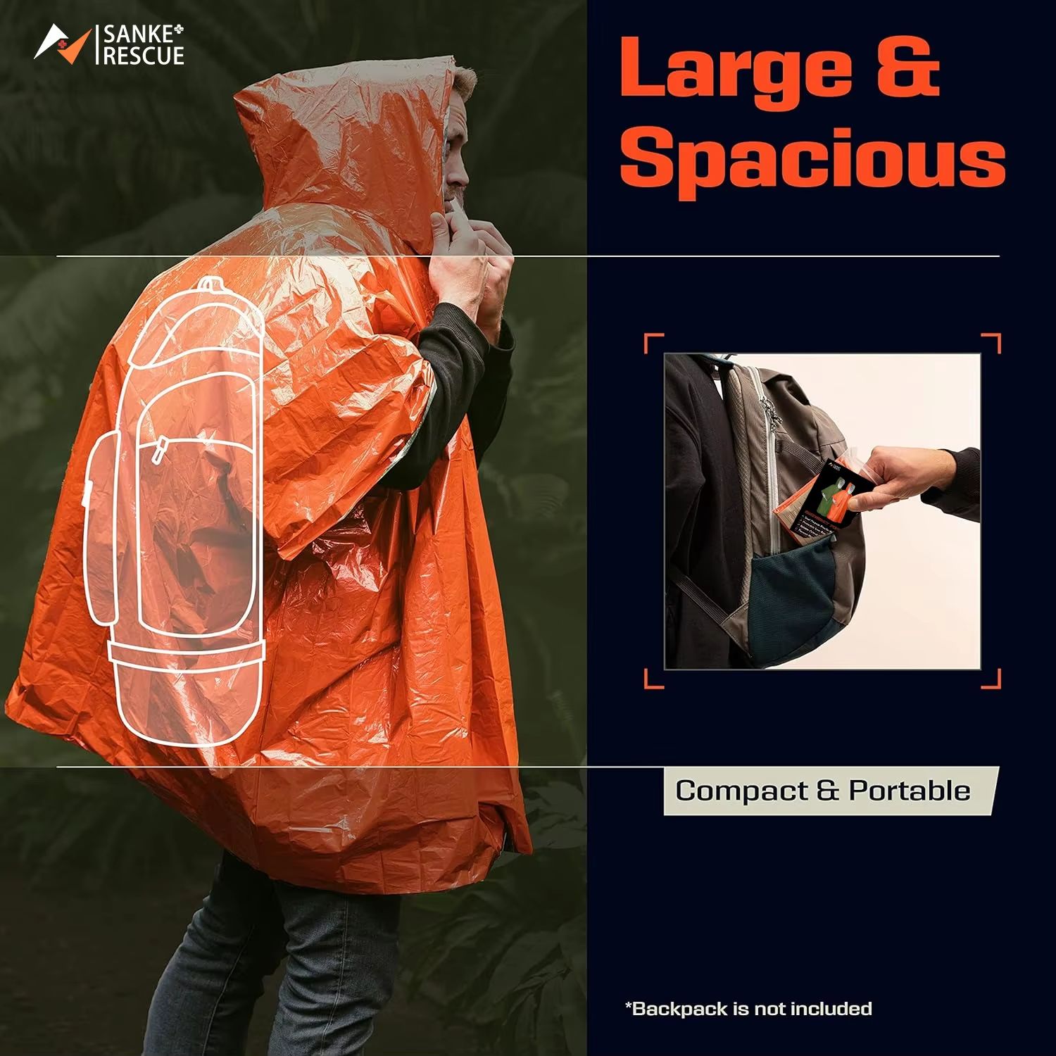 معطف طوارئ مقاوم للمطر، بطانية - مراجعة Emergency Poncho Rain وسعره
